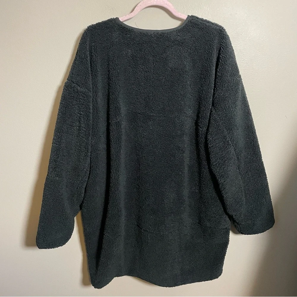 Lululemon Collarless Textured Fleece Full Zip Jacket Black